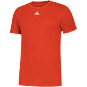 NWT ADIDAS MEN'S AMPLIFIER SHORT SLEEVE SHIRT ORANGE/WHITE XS